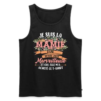 Mamie D'Une Petite-Fille Mémé Mamé - Débardeur bio Premium Homme - noir - Devant - Michal (187cm)