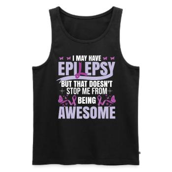 Ich kann Epilepsie haben - Männer Premium Bio Tank Top - Schwarz - Vorne - AI Model Male 178 light (178cm)