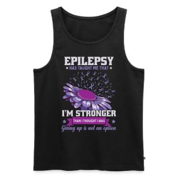 Epilepsie hat mich gelehrt, dass ich stärker bin - Männer Premium Bio Tank Top - Schwarz - Vorne - Michal (187cm)