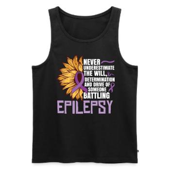 Epilepsy Warrior Women Awareness Month - Men's Premium Organic Tank Top - black - Front - AI Model Male 178 light (178cm)