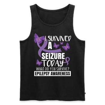 Epilepsy Awareness - Men's Premium Organic Tank Top - black - Front - AI Model Male 178 light (178cm)