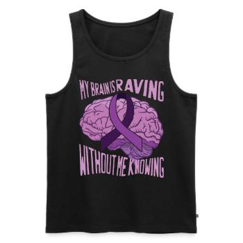 Funny Epilepsy Awareness - Men's Premium Organic Tank Top - black - Front - AI Model Male 178 light (178cm)