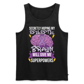 Epilepsy Awareness Month - Men's Premium Organic Tank Top - black - Front - AI Model Male 178 light (178cm)