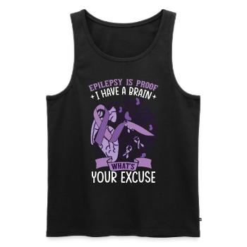 Epilepsy Awareness Warrior - Men's Premium Organic Tank Top - black - Front - AI Model Male 178 light (178cm)