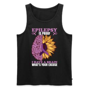 Epilepsy Is Proof - Men's Premium Organic Tank Top - black - Front - Michal (187cm)