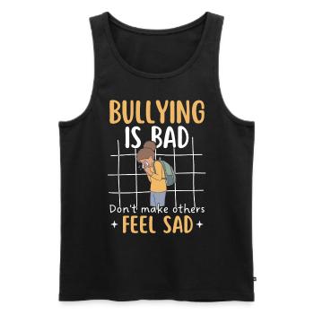 Mobbingprävention Tag der Einheit Mobbing Bewusstsein - Männer Premium Bio Tank Top - Schwarz - Vorne - AI Model Male 178 light (178cm)