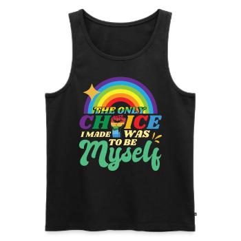 Citation LGBT - Débardeur bio Premium Homme - noir - Devant - AI Model Male 178 light (178cm)