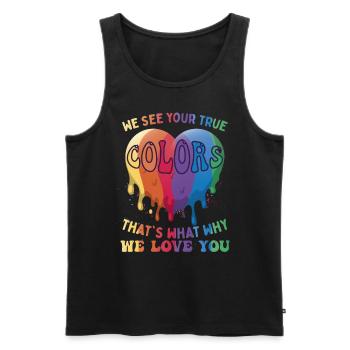 LGBT Parents Family Pride Month - Men's Premium Organic Tank Top - black - Front - AI Model Male 178 light (178cm)