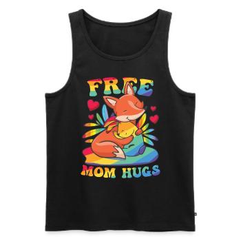 Mignon LGBT Maman Gratuit Maman Câlins - Débardeur bio Premium Homme - noir - Devant - Michal (187cm)