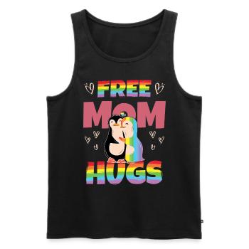 Penguin Free Mom Hugs Pride Month - Men's Premium Organic Tank Top - black - Front - AI Model Male 178 light (178cm)