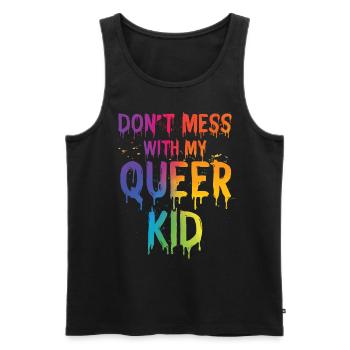 LGBTQ | Ne plaisante pas avec mon enfant queer - Débardeur bio Premium Homme - noir - Devant - Michal (187cm)
