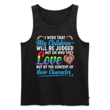 Love LGBTQ Mom Pride Month - Men's Premium Organic Tank Top - black - Front - AI Model Male 178 light (178cm)