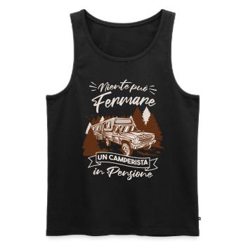 Camper | Camping Inn | Campsite - Men's Premium Organic Tank Top - black - Front - Michal (187cm)
