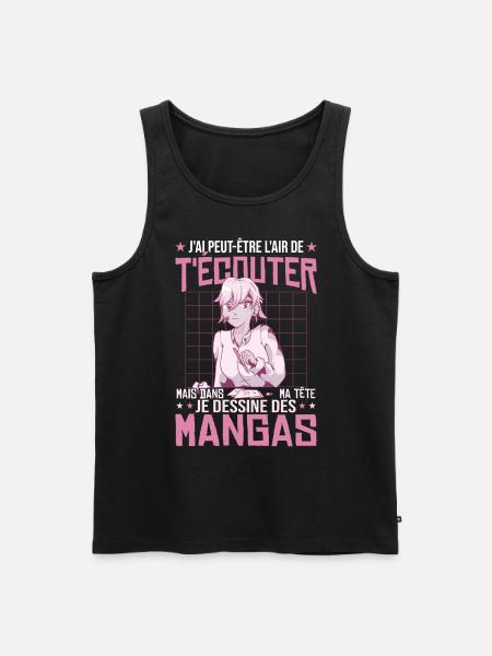 I draw manga - Men's Premium Organic Tank Top - black