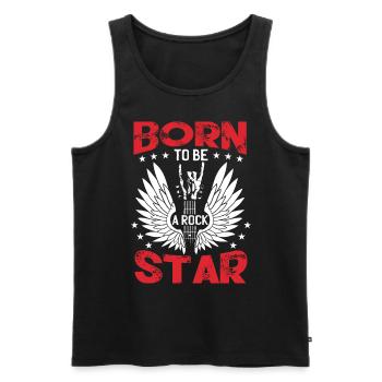 Né pour être une rock star | Guitare | Guitariste - Débardeur bio Premium Homme - noir - Devant - AI Model Male 178 light (178cm)