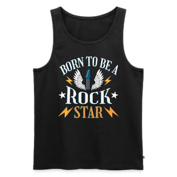 Drôle de guitare Rock Star Guitariste Guitariste - Débardeur bio Premium Homme - noir - Devant - AI Model Male 178 light (178cm)