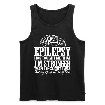 Epilepsie hat mich gelehrt | Epilepsie-Krieger - Männer Premium Bio Tank Top - Schwarz - Vorne - AI Model Male 178 light (178cm)