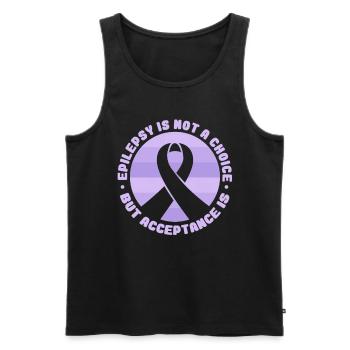 Epilepsy Is Not A Choice but Acceotance Is - Men's Premium Organic Tank Top - black - Front - AI Model Male 178 light (178cm)