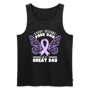Epilepsie-Schmetterling - Männer Premium Bio Tank Top - Schwarz - Vorne - AI Model Male 178 light (178cm)