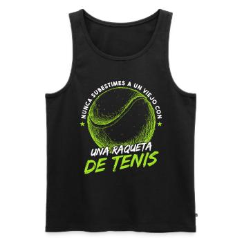 Hombre Tenista Tenis Divertido - Débardeur bio Premium Homme - noir - Devant - Michal (187cm)