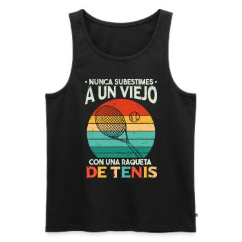 Un Viejo Con Una Raqueta De Tenis - Débardeur bio Premium Homme - noir - Devant - Michal (187cm)