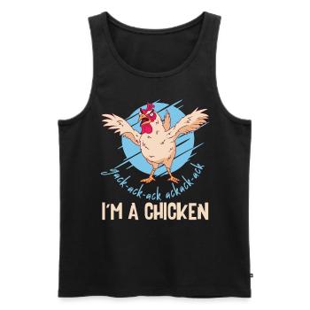 Je suis un poulet - Débardeur bio Premium Homme - noir - Devant - Michal (187cm)