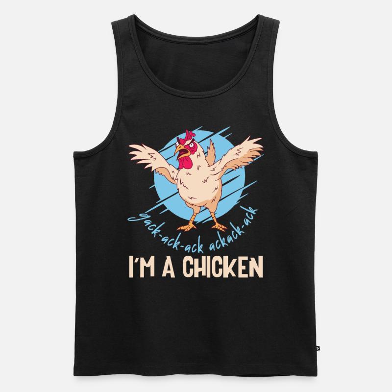 Ich bin ein Huhn - Männer Premium Bio Tank Top - Schwarz