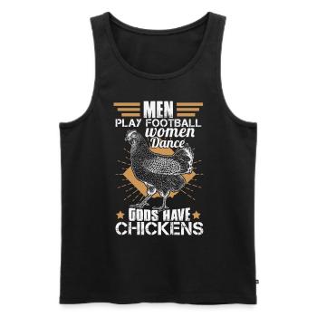 Les dieux ont des poulets - Débardeur bio Premium Homme - noir - Devant - Michal (187cm)