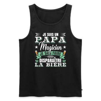 Fête Des Père Cadeau | Je Suis Un Papa Magicien - Débardeur bio Premium Homme - noir - Devant - Michal (187cm)