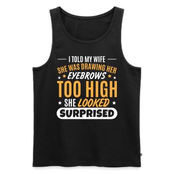 Dad Joke Shirt Father's Day - Men's Premium Organic Tank Top - black - Front - Michal (187cm)