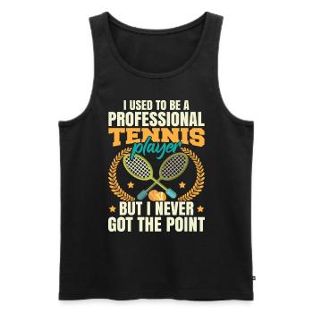 Tennis Dad Joke Funny - Men's Premium Organic Tank Top - black - Front - Michal (187cm)