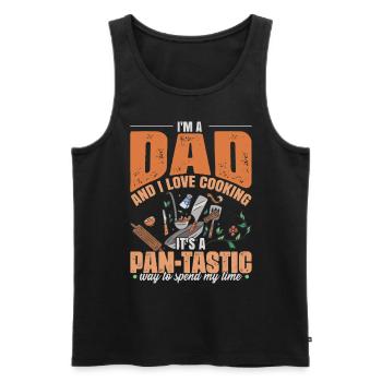 Funny Father's Day Dad Cooking Dad Jokes - Men's Premium Organic Tank Top - black - Front - Michal (187cm)
