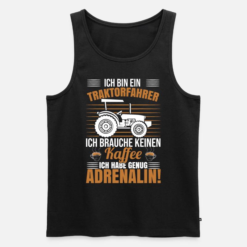 Ich Bin Ein Traktorfahrer - Männer Premium Bio Tank Top - Schwarz