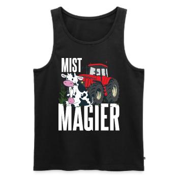 Mist Magier | Lustiges Landwirt Bauern - Männer Premium Bio Tank Top - Schwarz - Vorne - Michal (187cm)