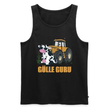 Gülle Guru - Männer Premium Bio Tank Top - Schwarz - Vorne - Michal (187cm)