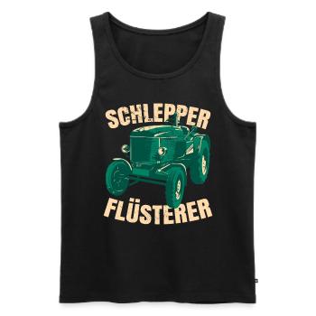 Schlepper Flüsterer - Männer Premium Bio Tank Top - Schwarz - Vorne - Michal (187cm)