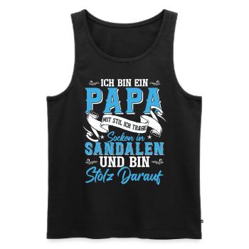 Ich Bin Ein Papa Mit Stil - Männer Premium Bio Tank Top - Schwarz - Vorne - Michal (187cm)