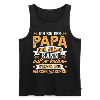 Ich Bin Der Papa Der Alles Kann - Männer Premium Bio Tank Top - Schwarz - Vorne - AI Model Male 178 light (178cm)