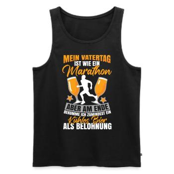 Mein Vatertag Ist Wie Ein Marathon - Männer Premium Bio Tank Top - Schwarz - Vorne - Michal (187cm)