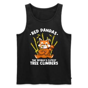 Red Panda The World's Cutest Tree Climbers - Men's Premium Organic Tank Top - black - Front - Michal (187cm)