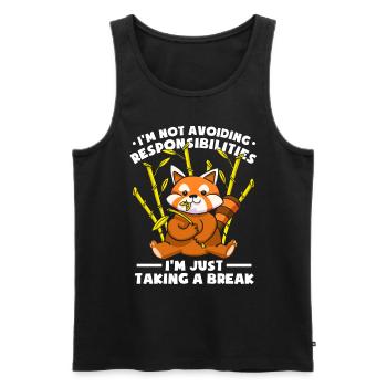 Eine Pause machen Roter Panda - Männer Premium Bio Tank Top - Schwarz - Vorne - Michal (187cm)