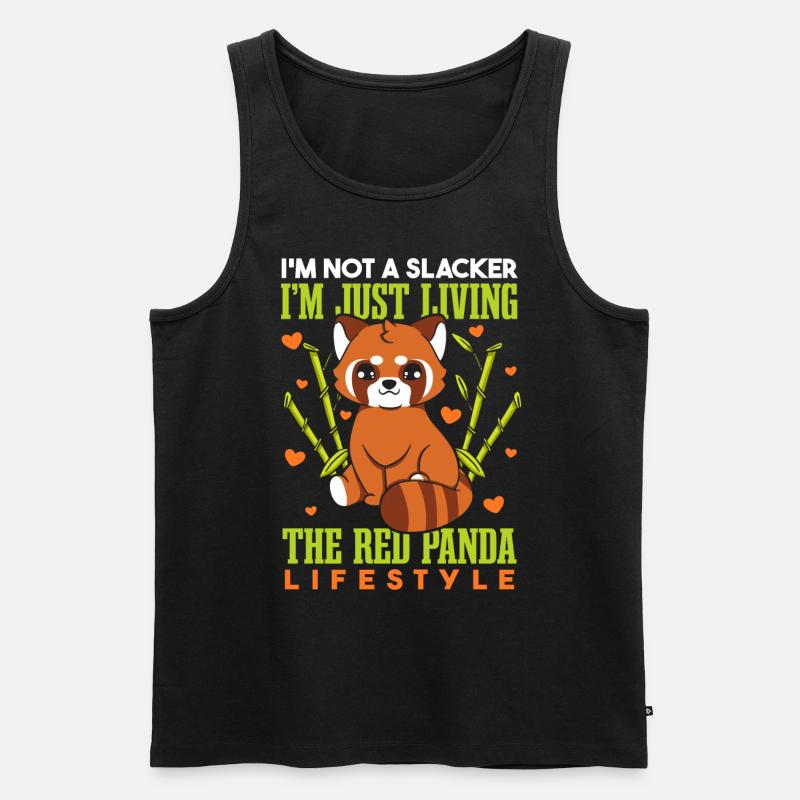 Lustiger Roter Panda - Männer Premium Bio Tank Top - Schwarz