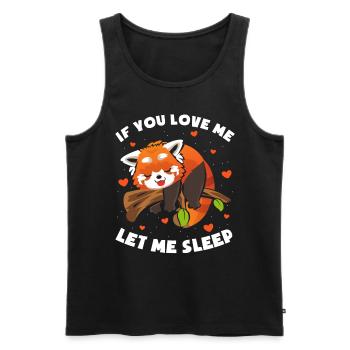 Laisse-moi dormir Panda roux - Débardeur bio Premium Homme - noir - Devant - Michal (187cm)