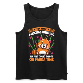 Je fais juste des choses sur Panda Time - Débardeur bio Premium Homme - noir - Devant - Michal (187cm)