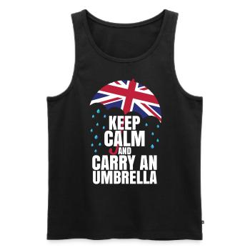 Bewahren Sie Ruhe und tragen Sie einen Regenschirm - Männer Premium Bio Tank Top - Schwarz - Vorne - Michal (187cm)