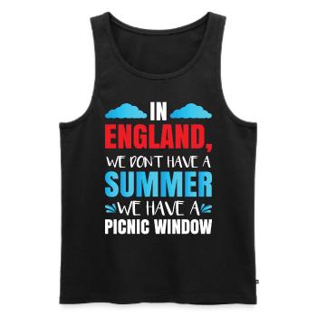 In England haben wir keinen Sommer - Männer Premium Bio Tank Top - Schwarz - Vorne - Michal (187cm)