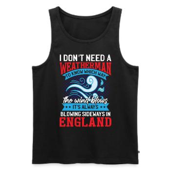 Ich brauche keinen Wetterfrosch - Männer Premium Bio Tank Top - Schwarz - Vorne - Michal (187cm)
