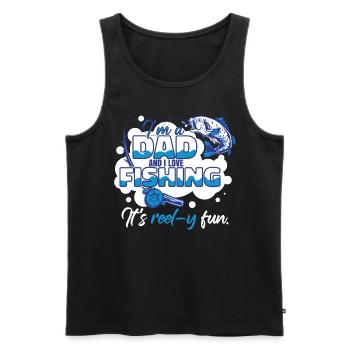 Papa Angeln Vatertag Papa Witz - Männer Premium Bio Tank Top - Schwarz - Vorne - AI Model Male 178 light (178cm)