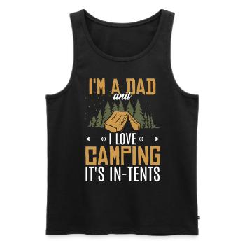 Camping Dad Joke Father's Day - Men's Premium Organic Tank Top - black - Front - Michal (187cm)