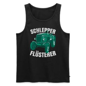 Schlepper Flüsterer - Männer Premium Bio Tank Top - Schwarz - Vorne - Michal (187cm)
